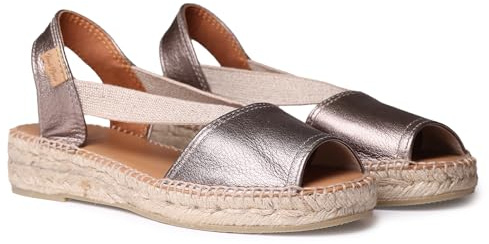 TONI PONS ETNA Espadrilles pour femme en tons lisses en cuir., bronze, 33 EU