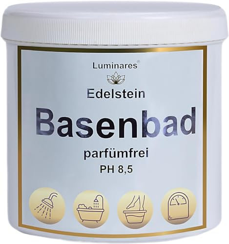 Basenbad, basisches Badesalz zur Entgiftung und Entsäuerung, Vollbad, Fußbad, Peeling, 3000g Luminares Edelstein Basenbad