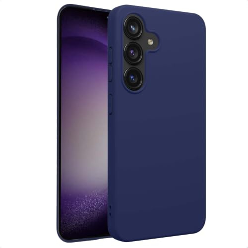 iMoshion Backcover,Softcase Hülle kompatibel mit Samsung Galaxy S24 – Color Back Cover – Silikon Handyhülle Soft Case in Dunkelblau [Matt, Ultradünn, Anti-Rutsch]