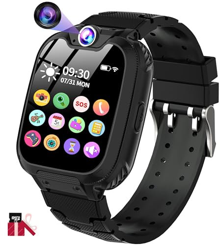 JUBUNRER Smartwatch für Kinder Telefon Spiele Kamera SOS Musik Taschenrechner Wecker 3-12 Geburtstag Mädchen Jungen Geschenk