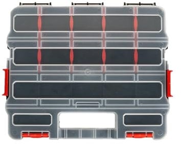 Werkzeugkoffer leer Organizer S Sortierbox Set verbindbar Fächer einteilbar 33x27x6cm Box für kleinteile Magazin Schraubenkoffer (3)