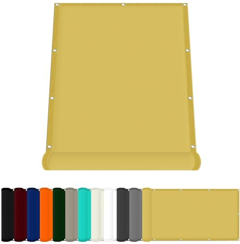 Sonnensegel mit Öse 90 x 100 cm Wasserdicht Quadratisch Sonnensegel Rechteckig Uv-Schutz-Polyestergewebe mit Seil Sonnenschutz für Garten Terrasse Und Balkon, Creme Farben