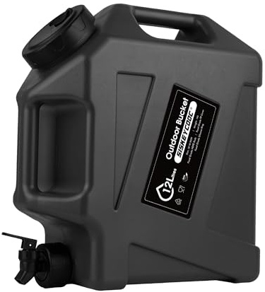 SISKEYCOOC Bidon d'eau portable de 12 l avec robinet, réservoir d'eau sans BPA, réservoir d'eau vert, bec verseur, réservoir d'eau multifonction pour camping, extérieur, transport d'urgence