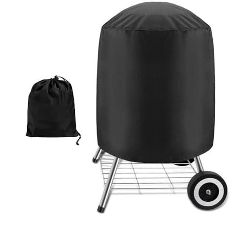 Copertura Barbecue da Esterno, Copertura BBQ, Telo Copri per BBQ Grill Antivento, Copertura Barbecue, Telo Copri Barbecue Esterno, Oxford 500D Impermeabile Rotondo Copri Barbecue Custodia(Φ76x91cm)