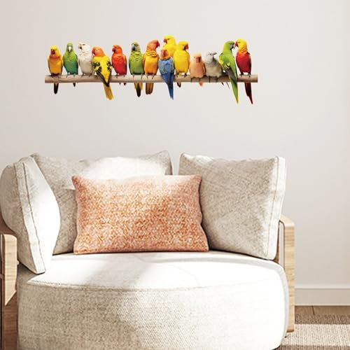 astylishome Wall Stickers for Bedrooms for Boys Watercolor Decals Bird Tree Branch Sticker Living Room Sofa TV Background Walls Decor Removable and Waterproof 0616
