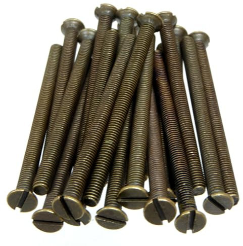 Antique Brass Screws Flat Head - M3.5 x 50mm Long - For Electrical Switch and Socket (20)