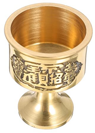PRETYZOOM 1 Pc La Coppa Di Rame Della Coppa Del Vino Di Rifornimento Del Tempio Forniture Per Altari Buddisti Tazze D'acqua Di Buddha Tazza D'acqua Buddista Boccale Sacro Golden