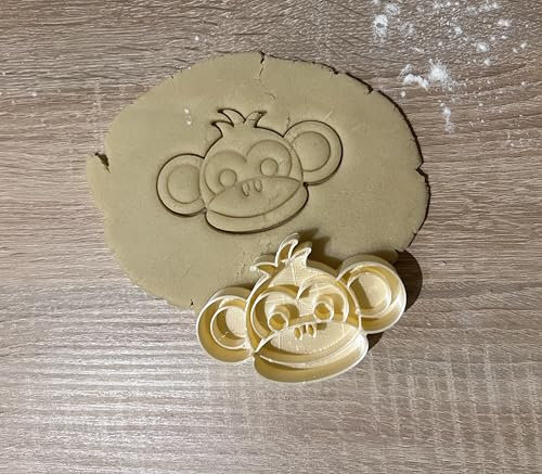 Affenkopf Ausstechform Keksausstecher zum Backen und Basteln, ideal für Fondant, Teig, Ton