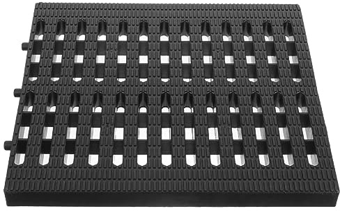 Plastic Trench Drain Cover Grille Black 11.71x9.75x1.06in | Polypropylene, Manual Install, Garage Sewer Use, Light Weight Grille, Outdoor Drainage System