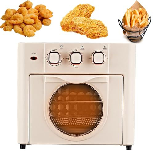 Forno Multifunzione Domestico, Friggitrice Ad Aria Elettrica Da 18 Litri Con 3 Manopole Meccaniche, Friggitrice Ad Aria 100-210 ℃ Forno Combinato Con Tostapane Con Controllo Della Temperatura white