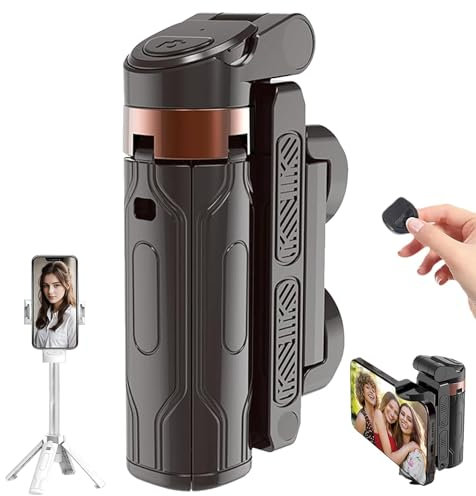 Pocketflex Mini Tripod, Tripod JJ02 Pocketflex, JJ02 Selfie Stick Tripod, Extendable Grip Phone Tripod with Detachable Remote, Portable Phone Tripod Stand, Mini Table Tripod for Phone (Black)