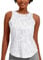 Weardear Damen Sport Tank Top Ärmelloses Fitness Crop Top Yoga Gym Workout Atmungsaktive Muscle Tanktop Geo-Druck Weiß M