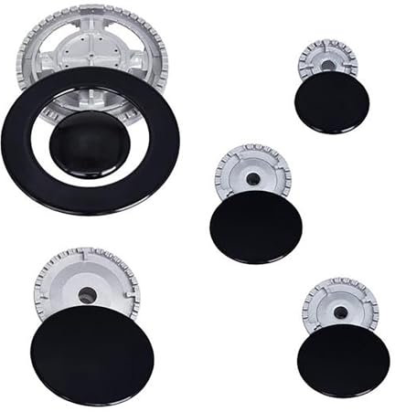 Hattba Accessoires professionnels pour cuisinière, brûleurs, capuchons et boutons de rechange, texture métallique pour cuisine