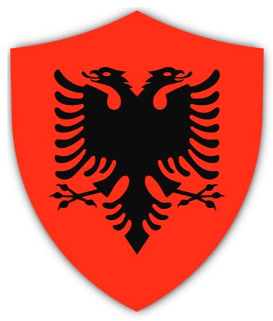 Aufkleber: 300 mm, 1 Stück - Flagge Schild - Albanien - AL - für Auto, Laptop, Koffer und mehr