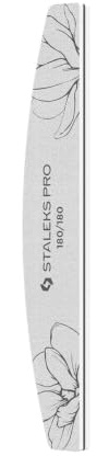 Staleks Expert ST-NFE-40-180/180-25 Lot de 25 limes à ongles demi-lune double face Grain 180/180 g Couche fine de mousse