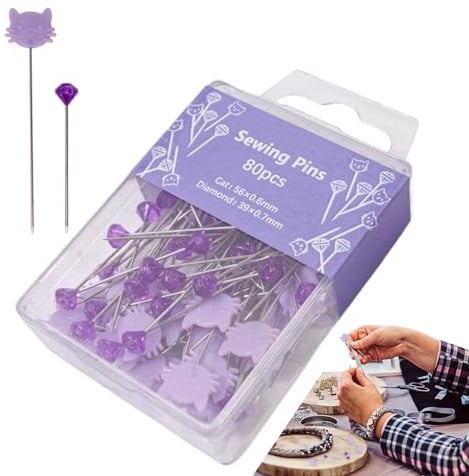 Straight Brooches | 80x Padded Pins | Fixed Fabric Needle for Dressing, Supplies of These Sewing Pins are Must Have for Craft Making Neck Project