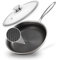 KOKHUB Stainless Steel Frying Pan with Lid, 28cm Nonstick Honeycomb Skillet, Non Toxic Cookware Pan for Induction, Electric and Gas Hob, Dishwasher/Oven Safe, PFOA Free