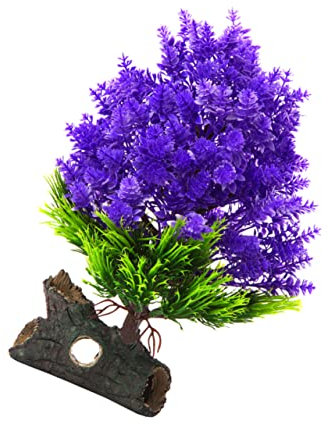 Toddmomy Plantes Aquatiques artificielles Plantes de Poisson pour Aquarium Aquarium de Jardin décor de Plantes d'aquarium Plante d'herbe d'eau réaliste Socle en résine Violet,Mauve
