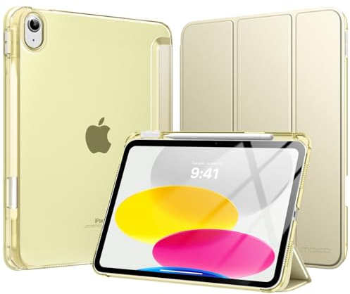 MoKo Cover per iPad (A16) 11a Generazione 11 Pollici, iPad 10a Gen 10,9 | Custodia per iPad 11/10,9 2025/2022 con Portapenna, Cover Trifold Sottile Leggera con Retro PC Rigido Traslucido, Galassia