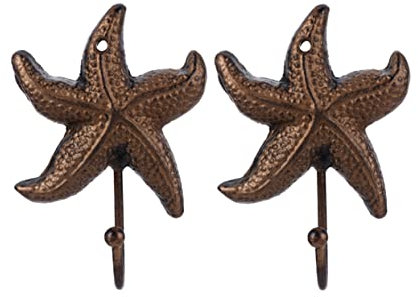 LABRIMP Antike Wandhaken aus Gusseisen im Seestern Design Praktische Aufbewahrung und Dekorativer Wandschmuck für Badezimmer Küche und
