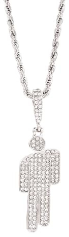 XFSRG Damen Herren Menschliche Diamanten Halskette Lustige Simulierter Diamant Anhänger Cubic Zirkonia Steinen Kette Zubehör