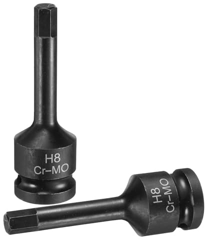 Verazquy 2Pcs H8 (8mm) Hex Impact Bit Socket 1/2 Drive Steel Bits Lengthen Hex Screwdriver Socket Adapter Electric Ratchet Wrenches Fastening Screws for Impact Drill – Auto Repair Maintenance