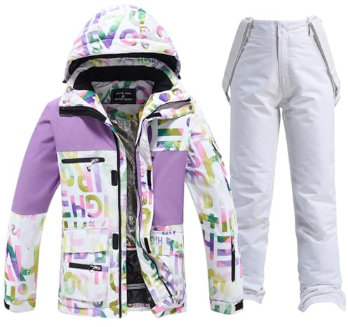 Vhersily 2025 Skijacke und Hose Set Herren Damen Warm Schnee Wasserdicht Winddicht Atmungsaktiv Skianzug Für Training Gym Herbst Winter Paar Kostüme