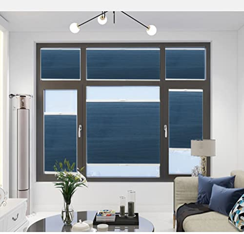 temporäres Falten der Fensterläden, Wabenplissees, von oben nach unten, von unten nach oben, wärmeisoliert, raumverdunkelnd, Wabenrollos, Blau, mehrere Größen(75x130cm/29.5 * 51.2in)