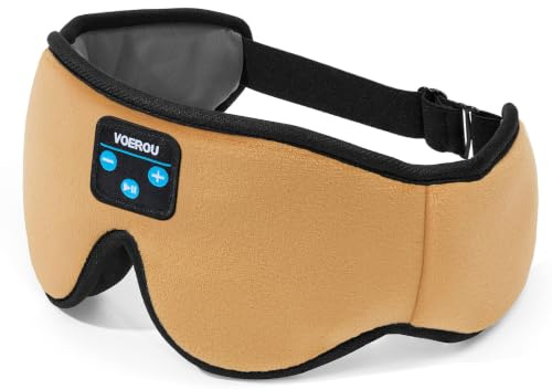 Voerou Cuffie Bluetooth per Dormire di Lato, Regalo Wireless, Fulvo | vestibilità traspirante regolabile, 12h batteria, lavabile, ideale per viaggi e dormire di lato