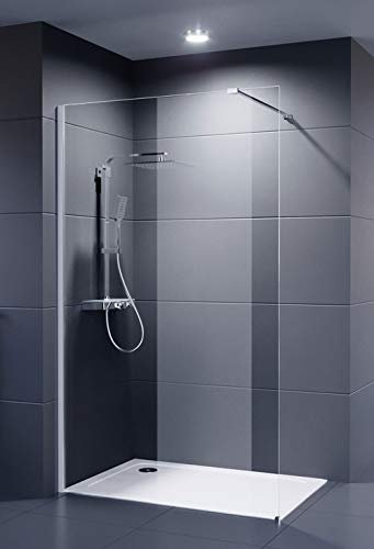 Duschmeister Glaswand Dusche 100x200 cm Walk In Palladium Neo 8 mm Duschwand Duschabtrennung Duschkabine auch andere Größen verfügbar