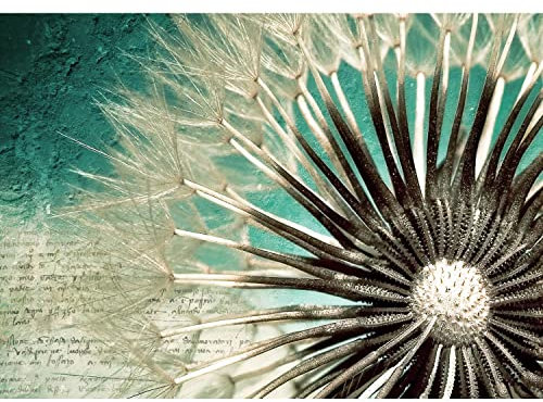 Runa Art Fototapete Blumen Pusteblume 352 x 250 cm Vlies Tapeten XXL Moderne Wandtapete Wohnzimmer Schlafzimmer Türkis 9023011b