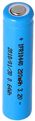 IFR 10440-200mAh 3,2V LiFePo4 Akku (Flat Top) ungeschützt, Abmessungen 44,1x10,1mm unbedingt beachten