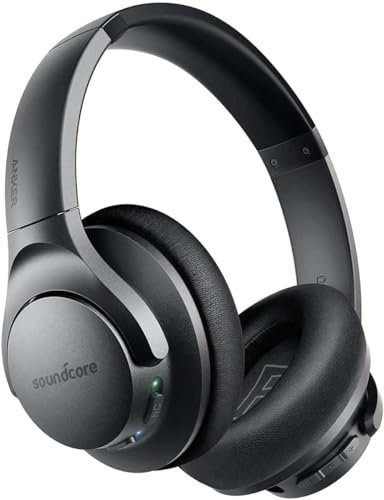 soundcore Q20 Bluetooth Kopfhörer, Aktive Geräuschunterdrückung, 40 Stunden Wiedergabezeit,Hi-Res Audio,Intensiver Bass,kabellose Over-Ear Kopfhörer(Generalüberholt)