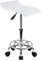 KKTONER Rollhocker Bürohocker quadratische Form Höhenverstellbar 45-61cm Weiß