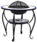 vidaXL Mesita de Jardín con Brasero Mesa de Exterior con Estufa de Candela Fuego Calentador Barbacoa Llamas Fuego Mosaico Cerámica Azul Blanco
