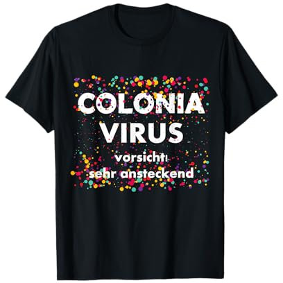 Colonia Virus Karneval Kostüm Köln Kölle Konfetti Fasching T-Shirt