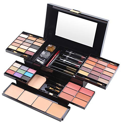 JasCherry 49 Farben Lidschatten Palette MakeUp Kit Makeup Kosmetik Etui Box mit Blush Rouge Gesicht Puder Bronzer und Lipgloss für den Profi und Täglichen Gebrauch #1