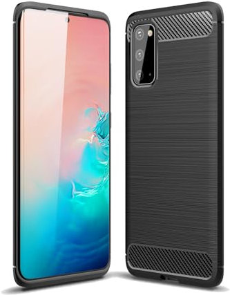 betterfon | Samsung Galaxy S20 Hülle Carbon TPU Silikon Handy Tasche Hybrid Case Schutzhülle Panzer Cover Bumper für Samsung Galaxy S20 SM-G980 Schwarz