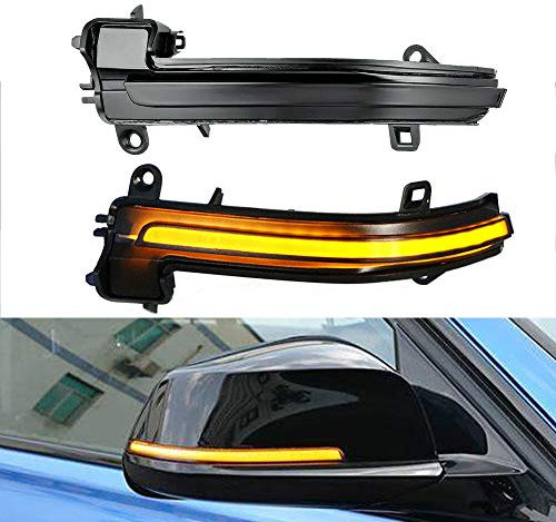 GSRECY LED Dynamic Turn Signal Light Door Wing Mirror Side Marker Rearview Indicator Compatible with BMW 1 2 3 4 Series F20 F21 F22 F30 F32 F33 F34 F36 E84 X1 i3