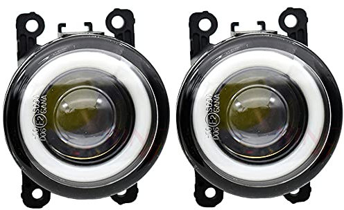 YSSMAO 2 stücke Autozubehör LED Birne Nebelscheinwerfer Angel Auge Weiß/Gelb für Nissan Navara D40 Anmerkung E11 Pathfinder R51 PIXO UA0,Cold White