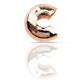 Hao Pro Crimp Bead Knot Covers 4mm Outer Dia Half Round Open Form a Ball Easy to Position Two Sides Keep Flush Close Neatly Evenly Stop Wire Wear No Irritate for Jewelry Craft Rose Gold 100pcs