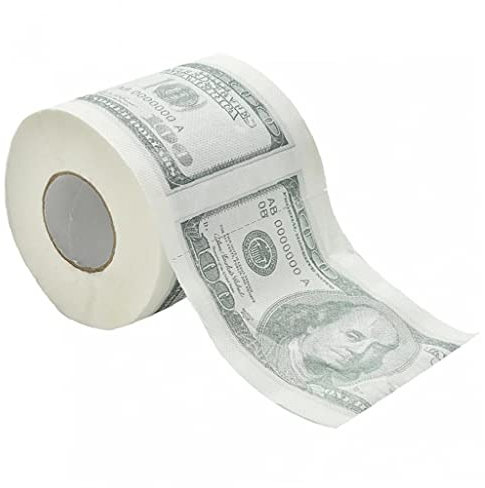 Ruluti 1Hundred Dollar Bill gedruckt Toilettenpapier Amerika US-Dollar Tissue-Neuheit lustig 100