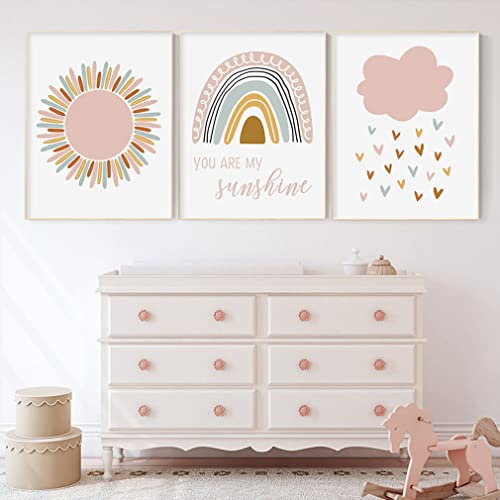 Verve Jelly Leinwandbild, ungerahmt, ungerahmt, Poster, Drucke, Regenbogen, Kinderzimmer, Wandkunst, Dekorationsposter für Mädchen, Jungen, Schlafzimmer, Kinderzimmer, Zuhause, Wohnzimmer