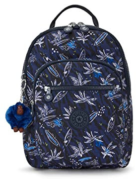 Kipling Seoul S - Kleiner Rucksack mit Laptopschutz 13 35cm 14L - Surf Sea PRT, Surf Sea PRT, Einheitsgröße, Seoul S
