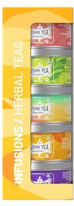 Kusmi Tea - Geschenkset The Herbal Teas Bio - Kräuter & Früchtetee für Frauen & Männer - Koffeinfreie Tees - Hibiskustee, Kamillentee, Ingwertee - Auswahl von 5 Sorten - Loser Tee - 5 Dosen zu 25g