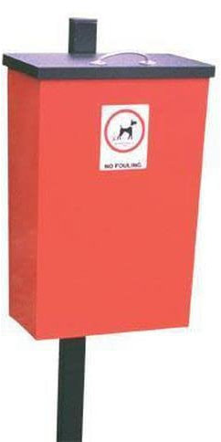 Horison Industries Dog Waste Bin 56L - Outdoor Pet Litter Bin with Lift-Up Lid, Galvanised Construction, Sack Retention System, Post & Ground Anchor Kit - Commercial Grade Poop Disposal System