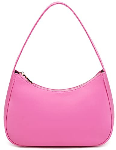 CYHTWSDJ Damen Shoulder Bags for Women, Cute Handbag Mini Clutch Purse with Zipper Closure Hobo Tote Handtasche, Pink
