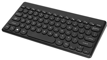 Annadue Kabellose 2,4-G-Tastatur, Kompakte, Schlanke Tastatur mit USB-Empfänger, 78 Tasten, für Laptop/PC/Computer, QWERTY UK-Layout, (Schwarz)