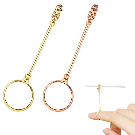 Rumyve Cigarette Holder,Elegantly Protects Your Finger Cigarette Case,2 pcs Stylish Cigarette Holder Rings for Men and Women Innovative Smoking Finger Clips that Remove Stains(Rose Gold,Gold)