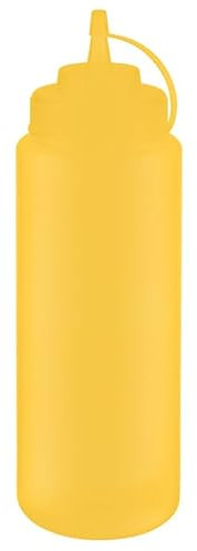 APS 93260 Quetschflasche, Ø 8 cm, Höhe 26,5 cm, 1.025 ml, Polyethylen, gelb, mit Schraubdeckel und Verschlusskappe